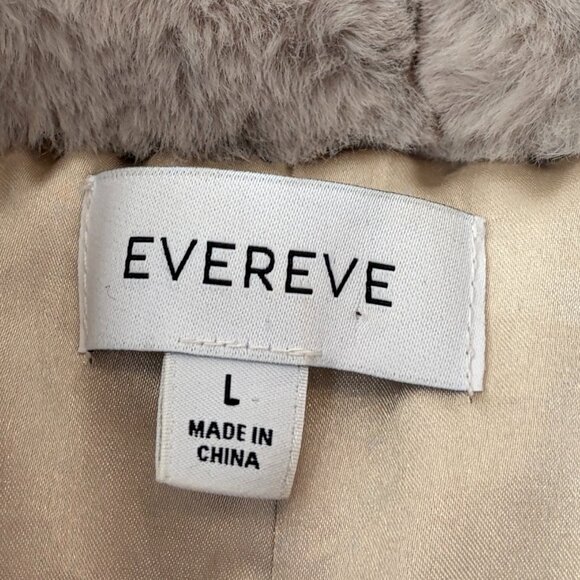 Evereve Serena faux fur vest grey large full zip high neck down *has flaw* - Picture 5 of 12